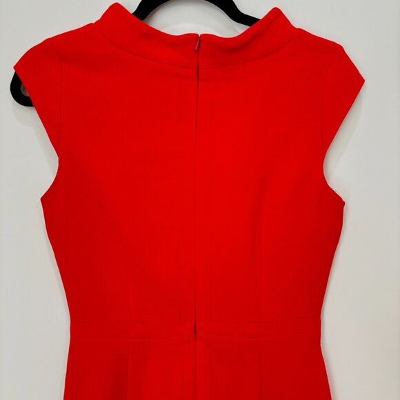 Hobbs London Wool Dress Size 8 Bold Orange Sheath Tailored Mini Career Classic - Picture 7 of 15